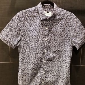 Men's Topman Topshop Short Sleeve Collared Shirt.